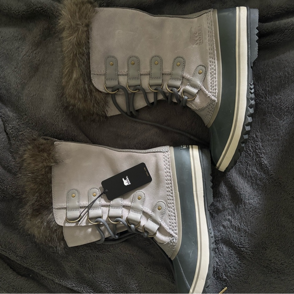 Sorel Gray Winter Rain Boots with Rugged Sole